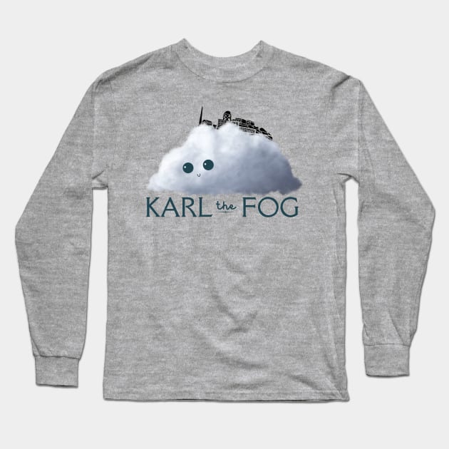 Karl The Fog Of San Francisco Alcatraz Long Sleeve T-Shirt by MalibuSun